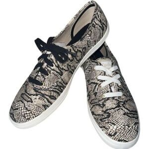 Keds Snake Print Canvas Sneakers Casual Lace-Up Fashion Comfort Shoes US 8.5 NIB